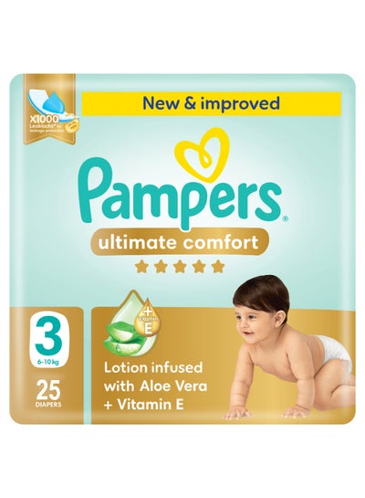 Buy Premium Care Taped Baby Diapers, Size 3, 6-10 kg,  Softest Absorption for Ultimate Skin Protection, 25 Count in UAE