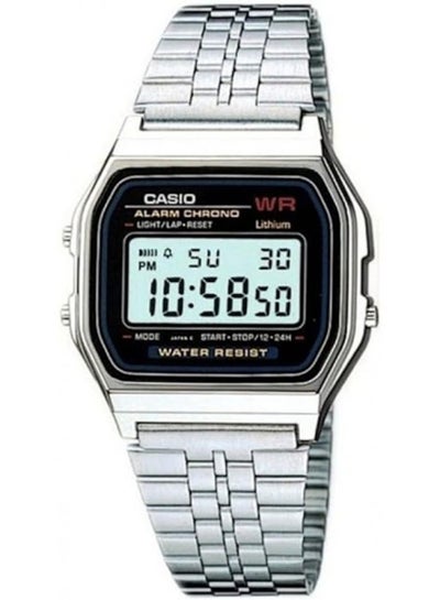 اشتري ساعة يد كوارتز كلاسيكية رقمية طراز A159W-N1DF مقاس 35 مم - لون فضي للرجال في مصر