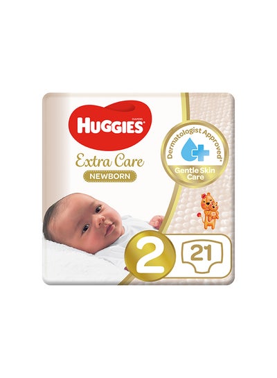Buy Extra Care Newborn, Size 2, 4 - 6 kg, Carry Pack, 21 Diapers in UAE