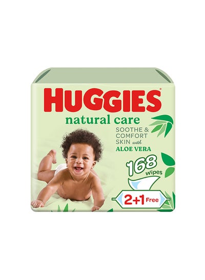 Buy Natural Baby Wipes, Aloe Vera Wipes, 3 Pack x 56 Wipes, 168 Count in UAE