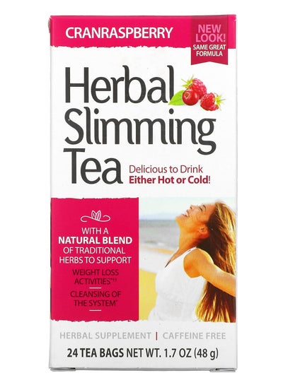 Buy Herbal Slimming Tea, Cranraspberry, Caffeine Free, 24 Tea Bags, 1.7 oz (48 g) in UAE