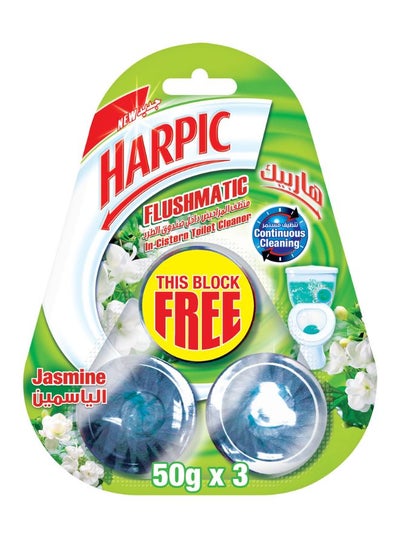 Buy Toilet Cleaner In the Cistern Flushmatic Jasmine Pack Of 3 50grams in Saudi Arabia