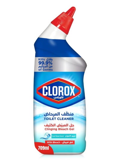 Buy Toilet Cleaner Clinging Bleach Gel Cool Wave Scent Blue 709ml in UAE