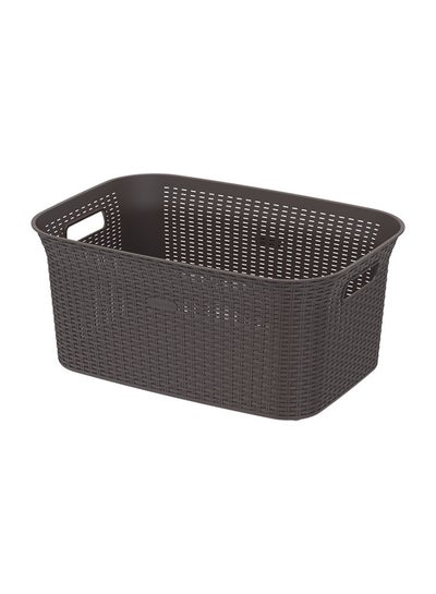 Buy Rattan Laundry Basket-D Brown 56.0Liters in Saudi Arabia