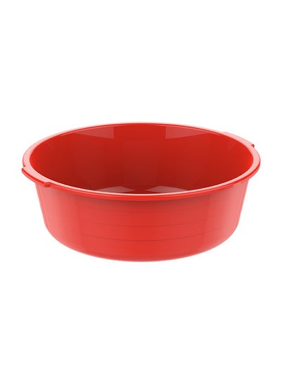 Buy 18" Round Plastic Basin Tub Red 22.0Liters in UAE
