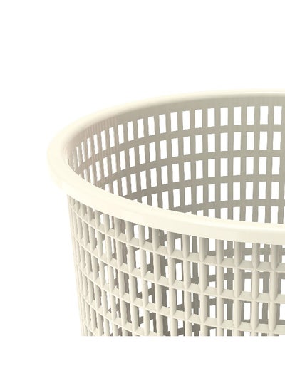 Buy 15L Round Waste Paper Basket  Off White Off White 15.0Liters in Saudi Arabia