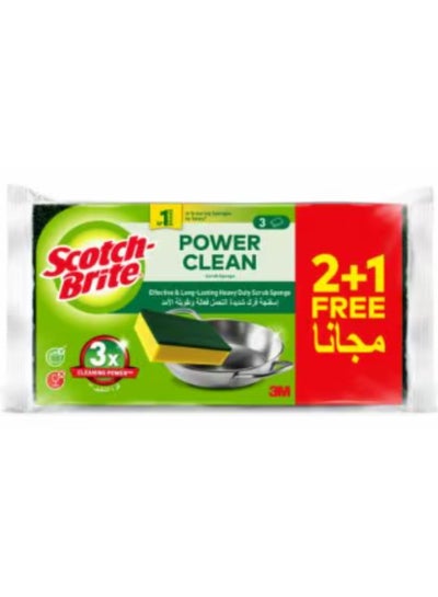 اشتري Scotch-Brite Heavy Duty Scrub Sponge 3 Pieces Multicolor في الامارات