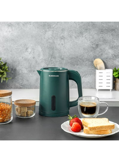 Buy 1.0 L Double Layer Electric Kettle, 360-Degree Rotation Base with Auto Safety Off/ Perfect for Boiling Water, Milk, Tea/ Overheat Protection, Dry Boil Protection 1 L 800 W OMK2253 Silver/Black/Green in UAE