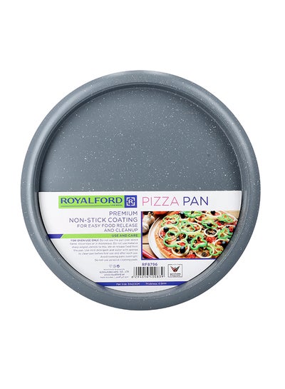 Buy Pizza Pan With Premium Non-Stick Coating For easy Food Release & Cleanup Grey 34x2.5cm in UAE