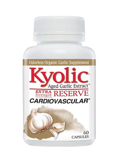 Buy Extra Strength Reserve Cardiovascular  Odorless Organic Garlic Supplement Aged Garlic Extract 60 Capsules in UAE