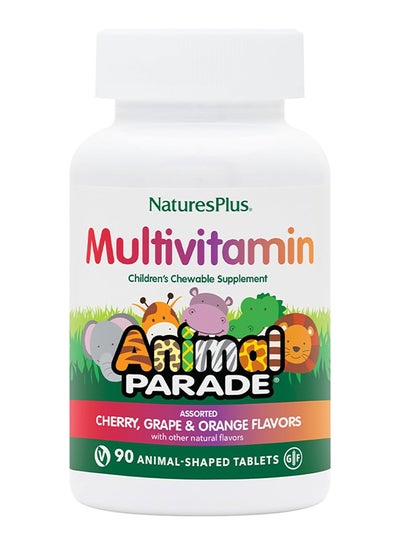 Buy Mag Kids Animal Parade Chewable  Supplement Assorted Cherry Grape And Orange Flavors Sugar Free 180 Animal Shaped Tablets in UAE