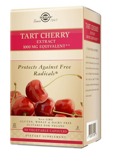 Buy Tart Cherry Extract Protects Against Free Radicals Gluten, Wheat And Dairy Free Suitable For Vegans Dietary Supplement 90 Vegetable Capsules in UAE