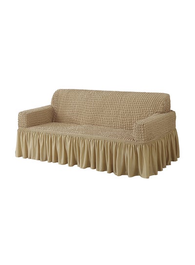 Buy 3-Seater Exquisitely Detailed And Beautifully Designed Attractive Bubble Type Pattern Sofa Slipcover Camel Beige 11.7x5.3x16.3inch in UAE