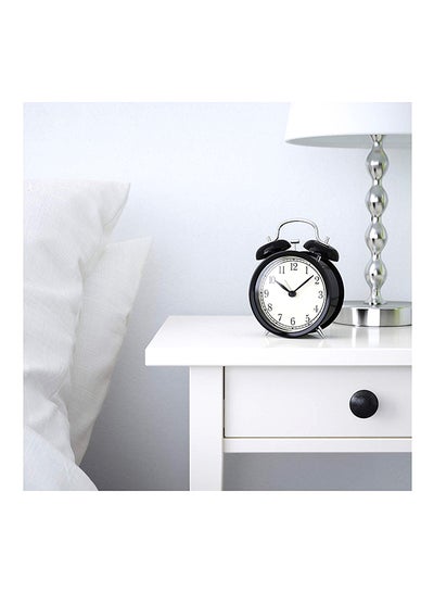 Buy Steel Alarm Clock Black 10x6x14cm in UAE