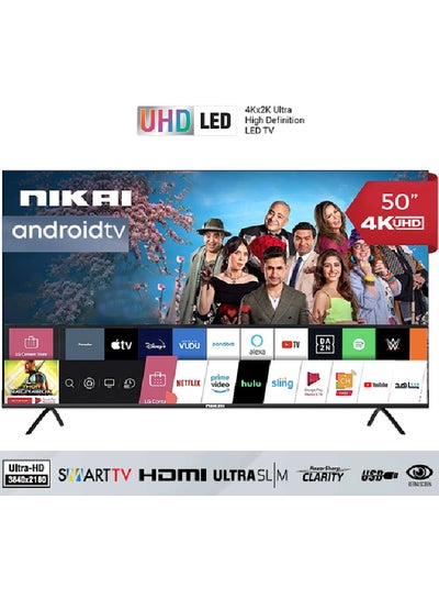 Buy 50 Inch 4K UHD Smart LED TV | Android OS | Built-In Wi-Fi & DLNA | Smart Apps including Twitter, Facebook, and Skype | 2 HDMI 3 USB | Quad-Core Processor - UHD5010SLED Black in UAE