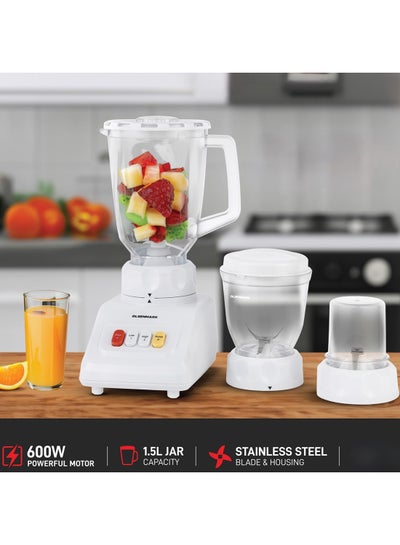 Buy 3 in 1 Multi-Functional Blender, 600W Powerful Motor with 2 Speed Setting 1.5 L 600 W OMSB2054S White/Clear in UAE