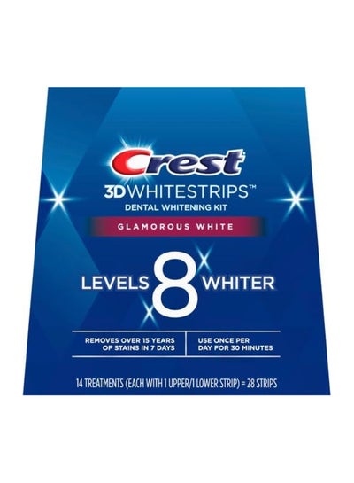 Buy 3D White Glamorous Dental Whitening Kit 28 Strips 50grams in UAE