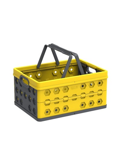 Buy 32L Foldable Basket  Collapsible Storage Crate  Yellow Yellow in Saudi Arabia