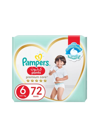 Buy Premium Care Pants Diapers, Size 6, 16+kg,  Softest Absorption for Ultimate Skin Protection 72 Count in UAE