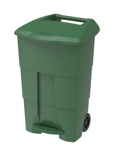 Buy Step-On Waste Bin With Pedal And Wheels Grey 100.0Liters in UAE