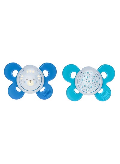 Buy PhysioForma Comfort Silicone Soother 16-36M 1Pc, Blue (Glow In The Dark) in UAE