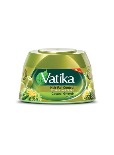 Buy Vatika Naturals Hair Fall Control Styling Hair Cream | Natural Extracts of Cactus, Ghergir & Olive with Nourishing Vatika Oils 140.0ml in Egypt