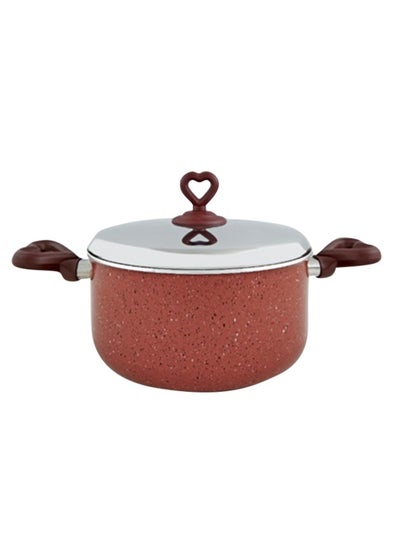 Buy Lovely Hearts Pot With Stainless Steel Lid Red 26cm in Egypt