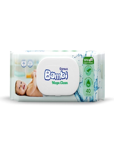 اشتري Baby Wet Wipes, 40 Count - Moisturizing Aloe Vera, Nourishing Vitamin E, Paraben Free في السعودية