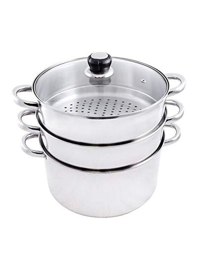 Buy 3 Level Steamer Silver 28cm in UAE