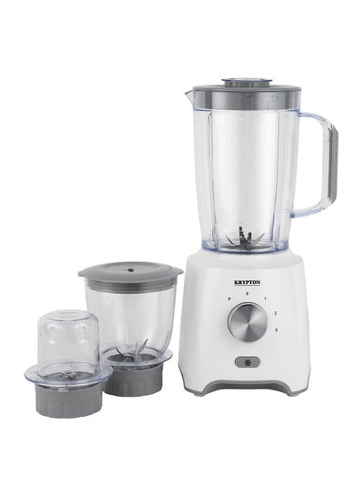 Buy 3-In-1 Blender With Unbreakable  Jars, Stainless Steel Blade, 600W Powerful Motor with 3 Speed Setting and Pulse 1.8 L KNB6029 White/Grey in UAE