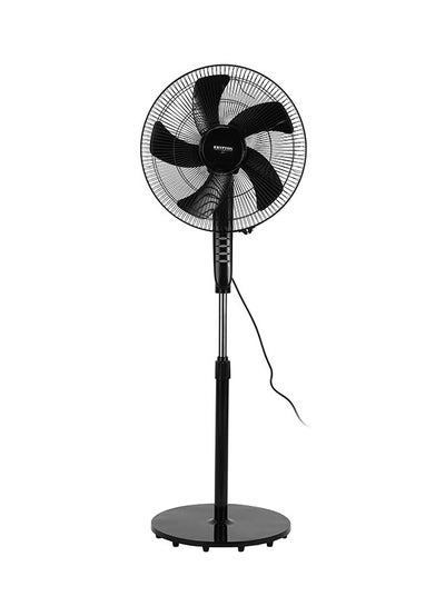 Buy 16-Inch Stand Fan With 5-Leaf Blades, 3-Speed Control, Oscillation, Powerful Motor/Strong Safety Grill, Super Silent, Adjustable Height, Built In Safety Thermal Fuse/Suitable For Large Spaces, Home, Office, Super Strong Blades 50 W KNF6027L Black in Saudi Arabia