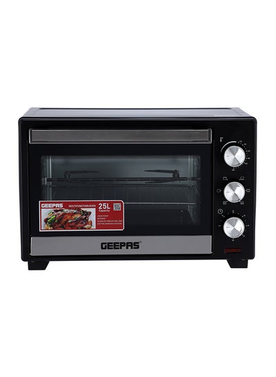 Buy 25L Electric Oven With Rotisserie, 6 Stages Heating Selector,4pcs High-Efficiency SS Heating Element, Grill Bake & Roast And Power Indicator Light, 60 Mins Timer & Shut Off Bell. 25 L 1600 W GO4464N Black/Clear in Saudi Arabia