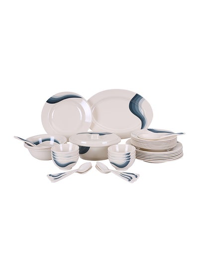 Buy 40-Piece Melamine Dinnerware Set White/Grey/Red 9 Centimeter in Saudi Arabia