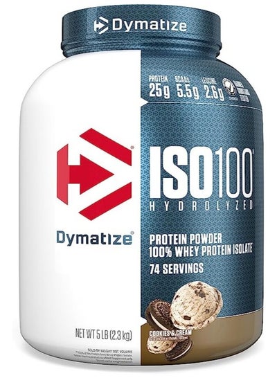 Buy ISO 100 Hydrolyzed Protein Powder - Cookies and Cream -5LB in UAE