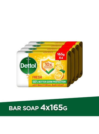 Buy Pack Of 4 Fresh Anti-Bacterial Soap 165grams in UAE