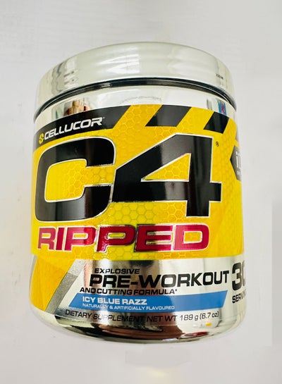 Buy C4 Ripped, Pre-workout, Icy Blue Razz, 189 grams, 30 servings in UAE