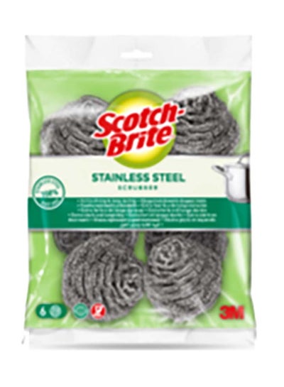 Buy 6-Piece Scotch Brite Metal Spiral Set Silver in UAE