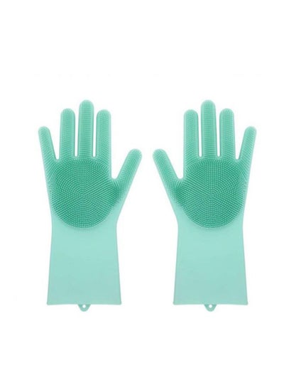 Buy Pair Of Waterproof Cleaning Gloves Green in Saudi Arabia