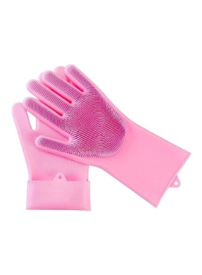 اشتري Reusable Dish Washing Rubber Gloves Pink في مصر