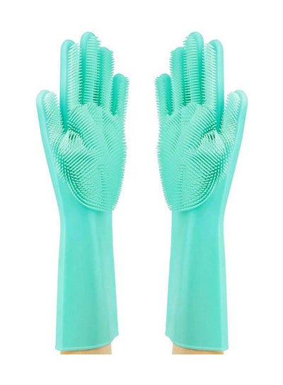 Buy 1 Pair of Dish Washing Cleaning Gloves Green in Saudi Arabia