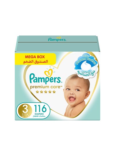 Buy Premium Care Taped Diapers Size 3 Mega Box 116 Count in UAE