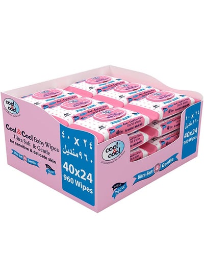 اشتري Baby Wipes 40'S Pack Of 24- 960 Pieces في الامارات