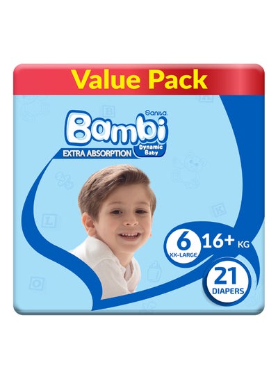 Buy Size 6, Xxl, 13-25 Kg, Value Pack, 21 Diapers in UAE