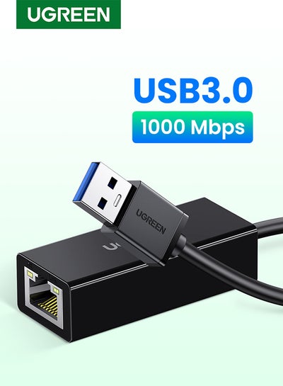 Buy USB 3.0 Ethernet Adapter USB to RJ45 Network 1000Mbps Gigabit LAN Ethernet Internet Adapter Compatible with MacBook, PC, Switch, Surface, Chromebook, Windows 11/10/8.1/8/7, MAC OS, IOS, Linux Black in UAE