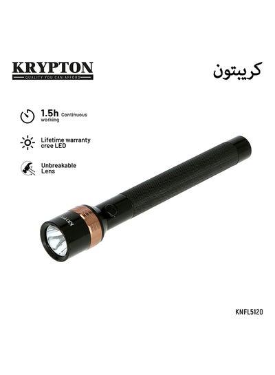 Buy KNFL5120 Rechargeable LED Flashlight for Camping Hiking Trekking Outdoor Black/Copper in UAE