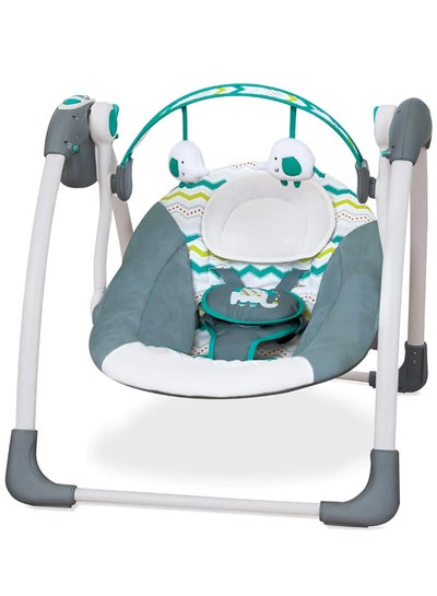 Buy Baby Swing Automatic For Newborn To Toddler With Music, Breathable Fabric And 2 Plush Toys in UAE