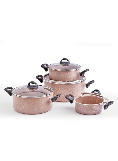 Buy 8-Piece Cookware Set Rose Gold/Black in Saudi Arabia