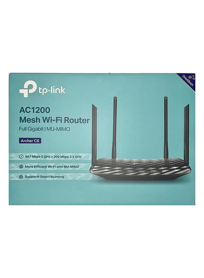 Buy AC1200 Wireless Dual Band Full Gigabit Router Wi-Fi Speed Up To 867 Mbps/5 GHz + 400 Mbps/2.4 GHz 4+1 Gigabit Ports Dual-Core CPU Parental Control Easy setup Archer C6 Black in Egypt