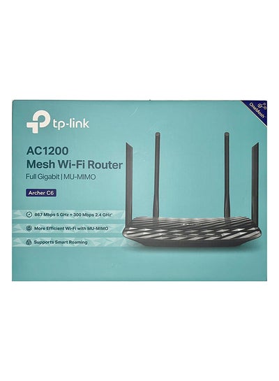 Buy AC1200 Wireless Dual Band Full Gigabit Router Wi-Fi Speed Up To 867 Mbps 5 GHz + 300 Mbps 2.4 GHz 4+1 Gigabit Ports Dual-Core CPU Parental Control Easy setup Archer C6 Black in Saudi Arabia