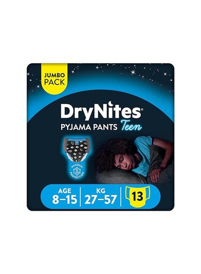 Buy DryNites Pyjama Pants, 8-15 years, Bed Wetting Diaper, Boys, 27-57 kg, Jumbo Pack, 13 Pants in UAE